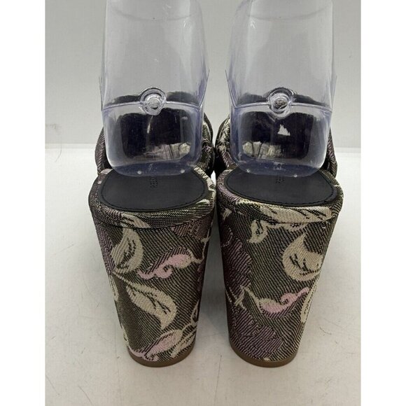 Rebecca Minkoff Jaden Platform Sandal 8.5 Jacquard Floral Slide Metallic Multi - Picture 4 of 7